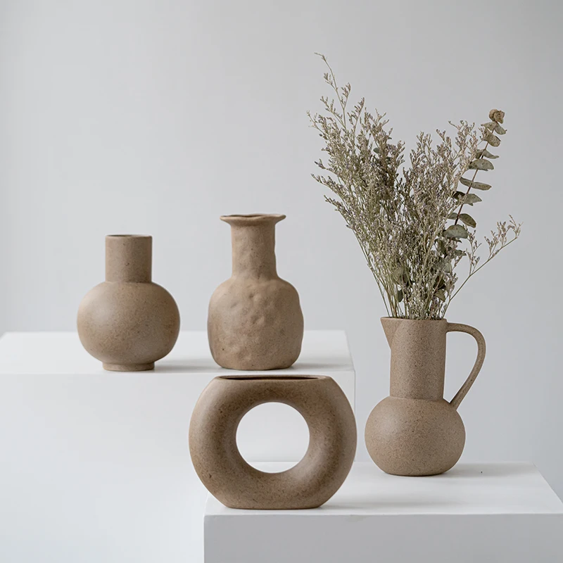 Новейшая креативная Северная керамическая ваза для домашнего декора, уникальная ваза, белая простая керамическая ваза, упаковка