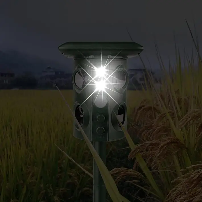 
Pest Repeller Solar Ultraon Dog Bird Cat Raccoon Repel PIR Motion Activated Ultrasonic Animal Quality Outdoor Rechargeable DC 5V 