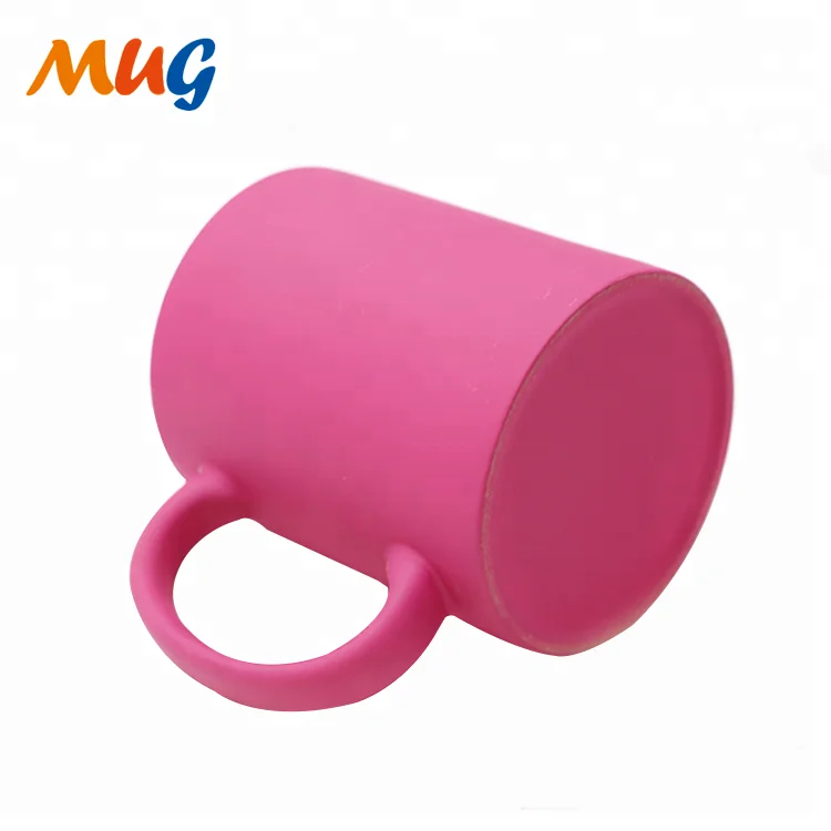 11oz inner white outside pink neon ceramic coffee mug cup