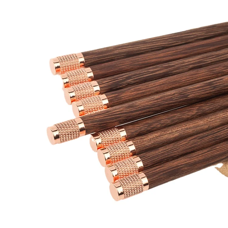 Роскошные высококачественные китайские нарезные палочки на палец, длинные деревянные металлические палочки для еды, подарочные наборы