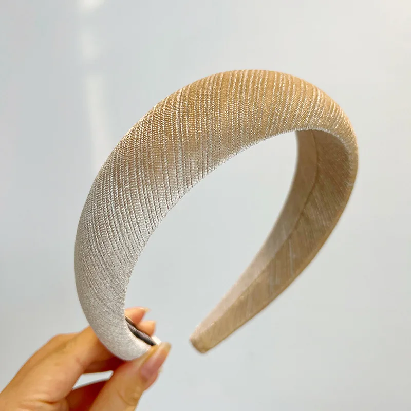 Korean autumn/winter wide edge canary sponge hair hoops high cranial top minority pressure hair gradient hoops all match