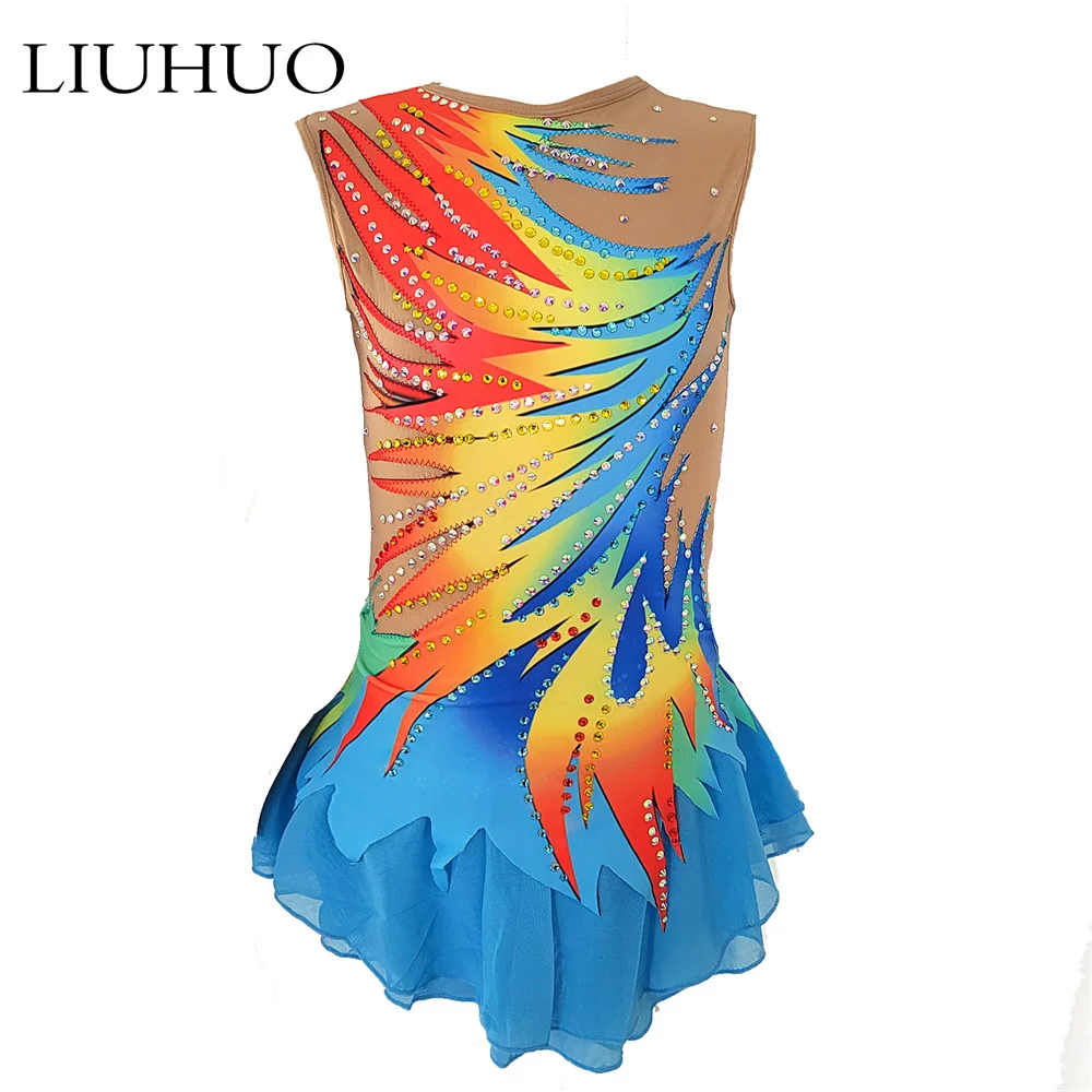 LIUHUO Custom Rhythmic Gymnastics Leotards Manufacturers Direct Sales Artistic Gymnastics Wear Competition Clothes Blue