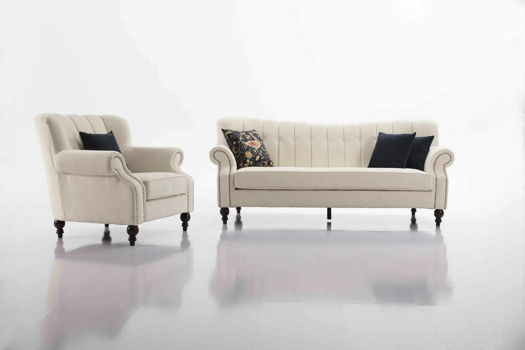 New Design Wholesale  Fabric  chesterfield sofas  3 2 1 modern usa with Wooden Leg for Living Room furniture