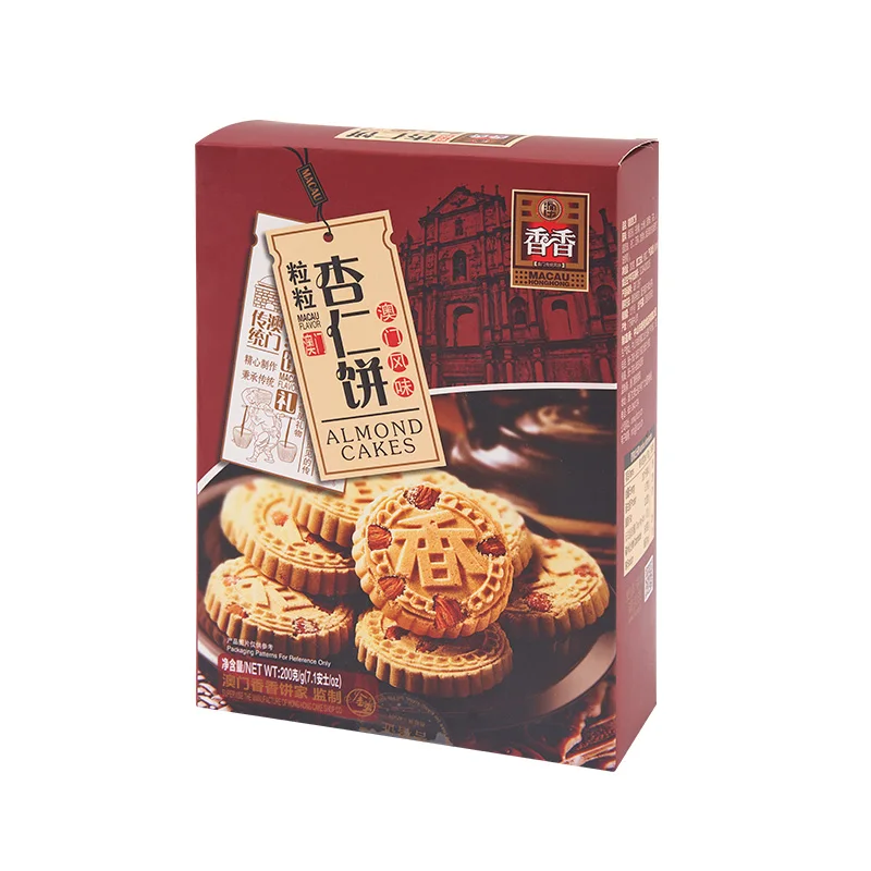 2025 Chinese Macau Snack Almond Cakes Gluten-Free Crispy Shortbread Original Almond Cookies for New Year