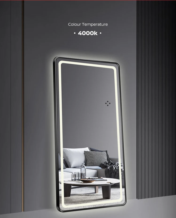 Smart aluminum mirror frame for bath room bedroom brush gold rose gold silver black