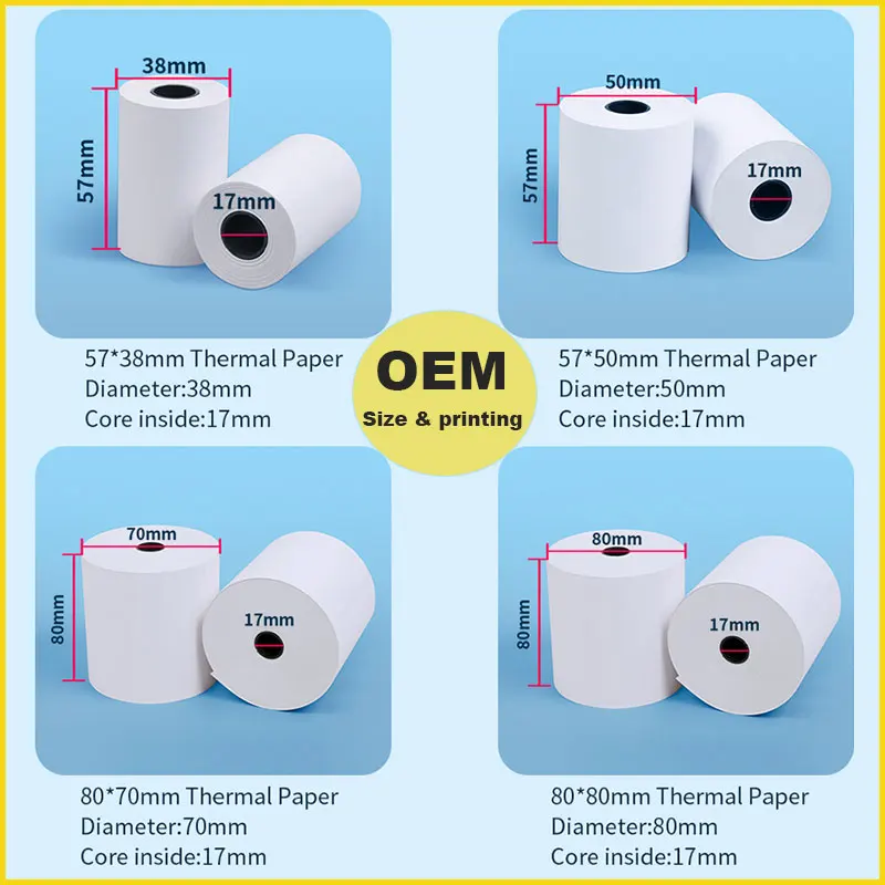 Thermal Paper roll 80*80mm/57*40mm Cash Register Paper ATM POS Bank Thermal Paper roll