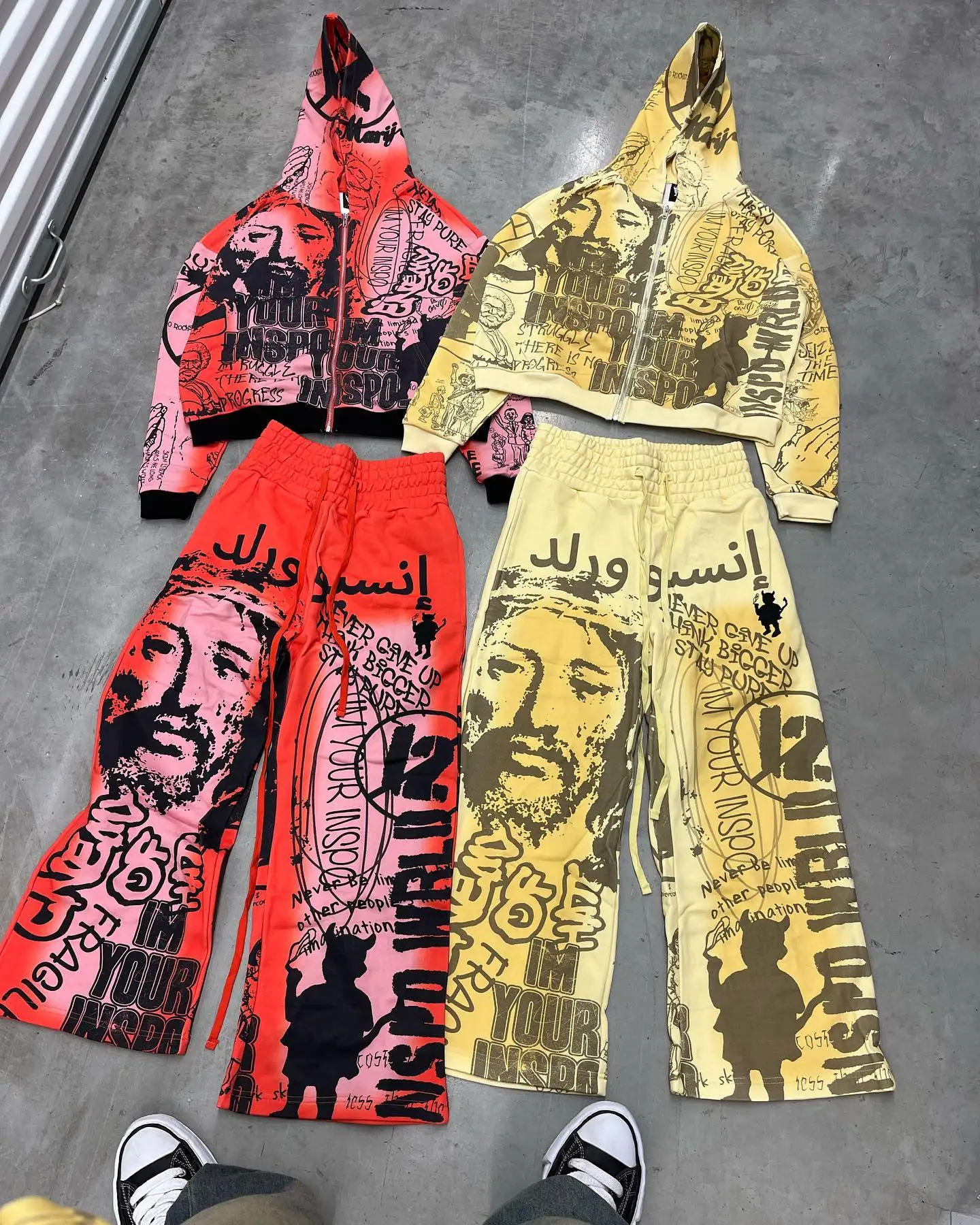 Уличная одежда на заказ, большие толстовки, 500gsm, французский махровый спортивный костюм с принтом, для мужчин