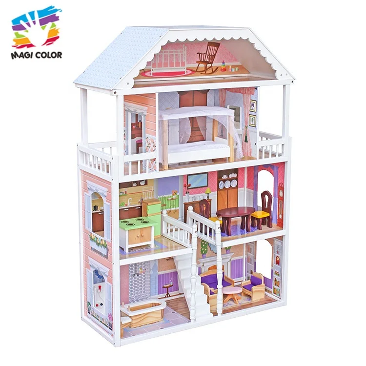 Ready To Ship princess wooden dollhouse toy for toddlers W06A218
