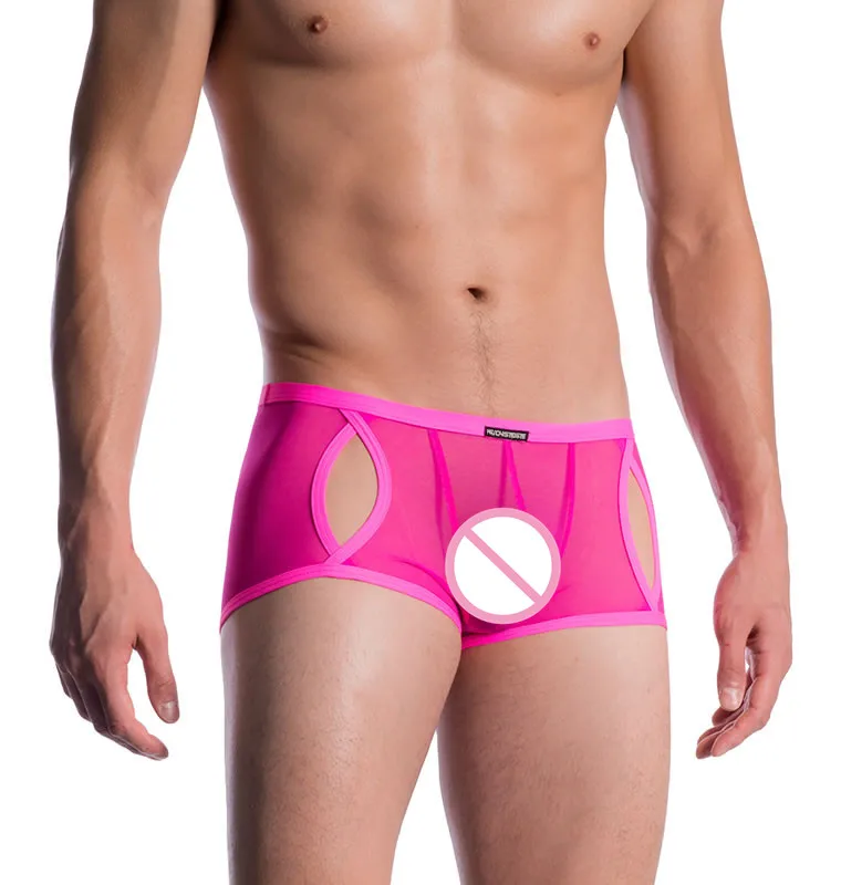 
Custom hot pants and micro pants in neon pink large eyes men boxer briefs shorts 