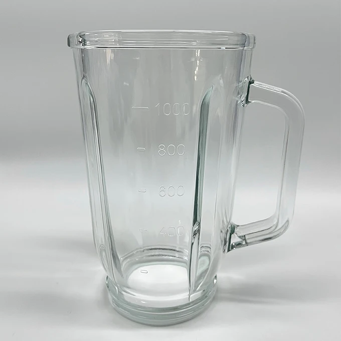 Custom logo Glass Blender Glasses cup mixer jug  jarro redondo vasos de licuadora juicer blender parts replacement blender glass
