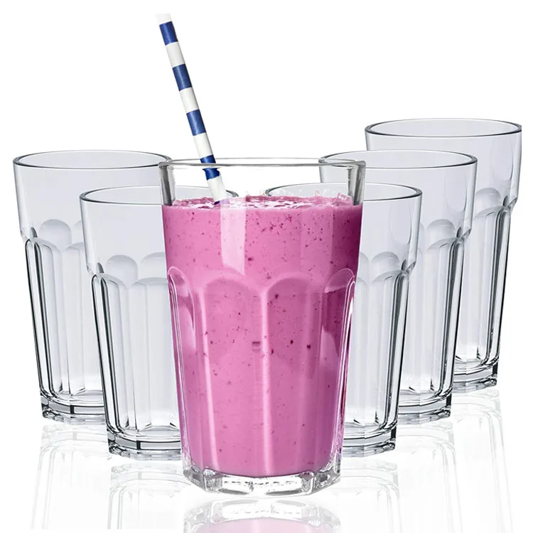 Drinking Glasses 18 oz Acrylic Water Glasses Clear Tumbler Dishwasher Safe BPA Free Durable Glassware