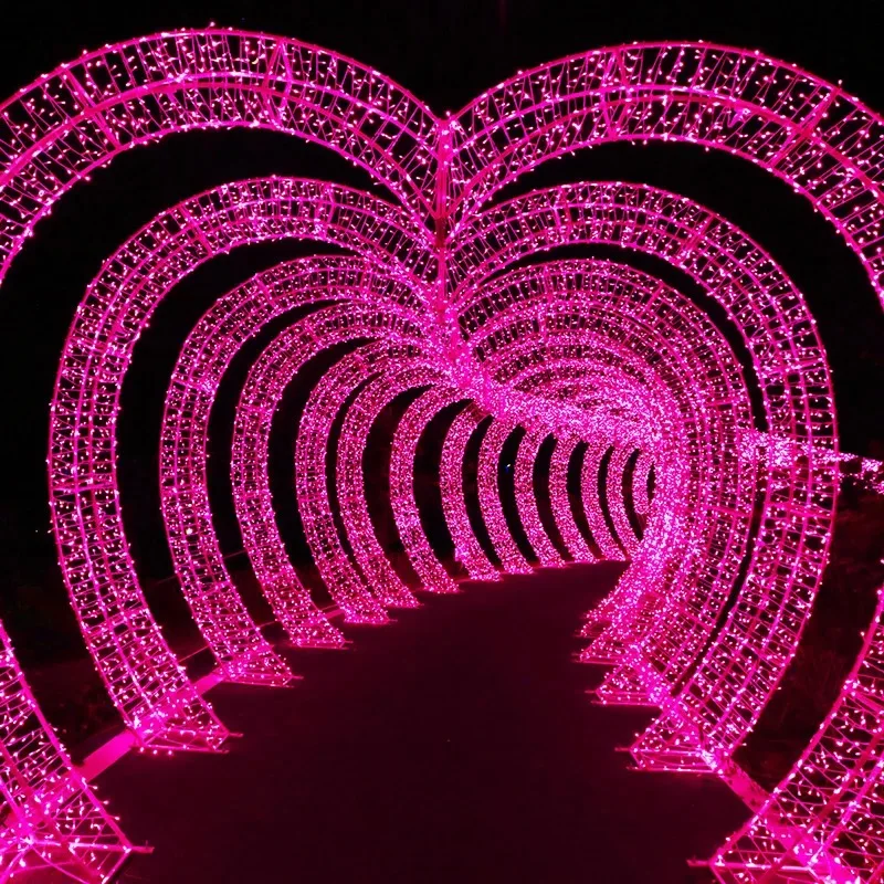 Grandview Heart Shape Motif Light for Christmas 3D Outdoor Decoration LED Tunnel Arch Lights