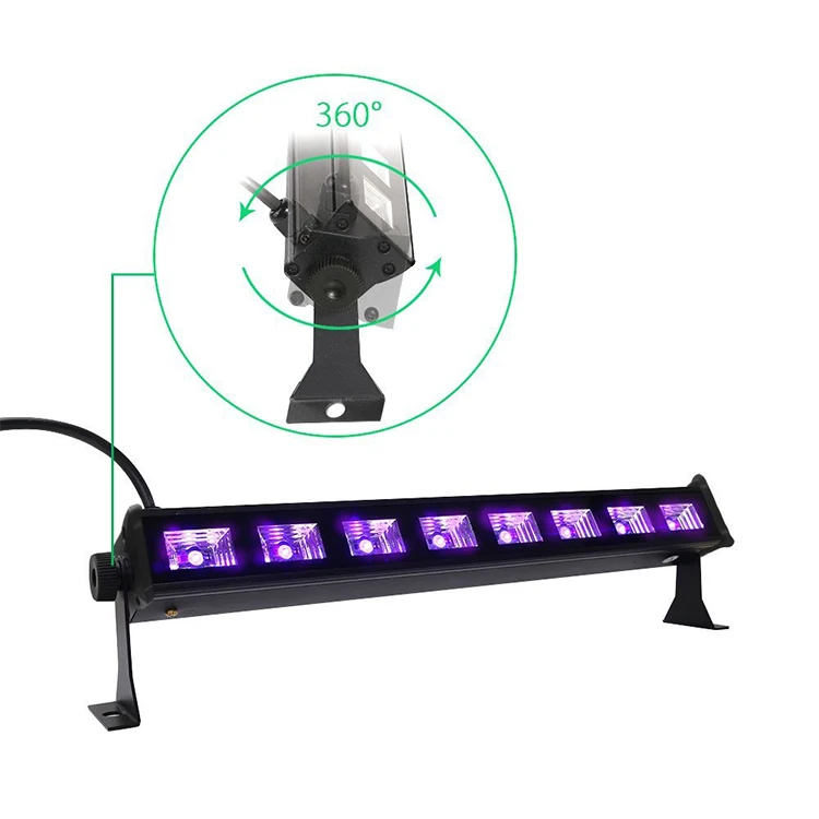 LED UV Black Light Bar 8*3W Disco Light for Halloween Party Night Club Decorative Lighting