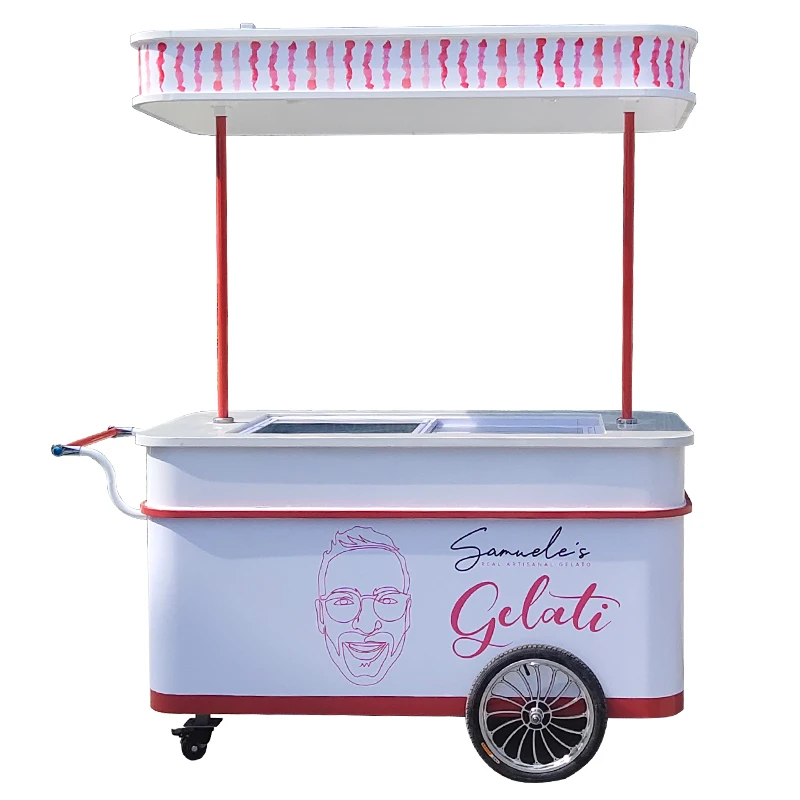 LVKE coffee cart food trailers ice cream food truck business use ice cream bike with freezer