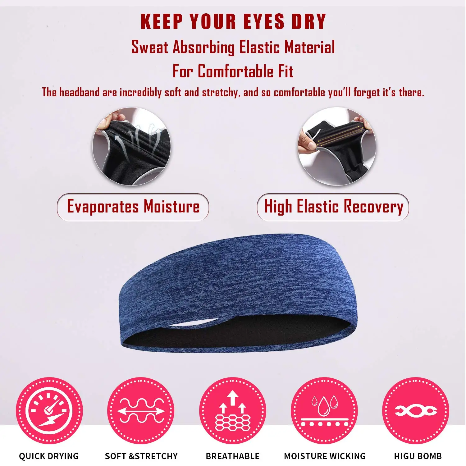 Headbands for Women  Yoga Headbands Sweat Wicking Headbands Sports Cooling Hair Band