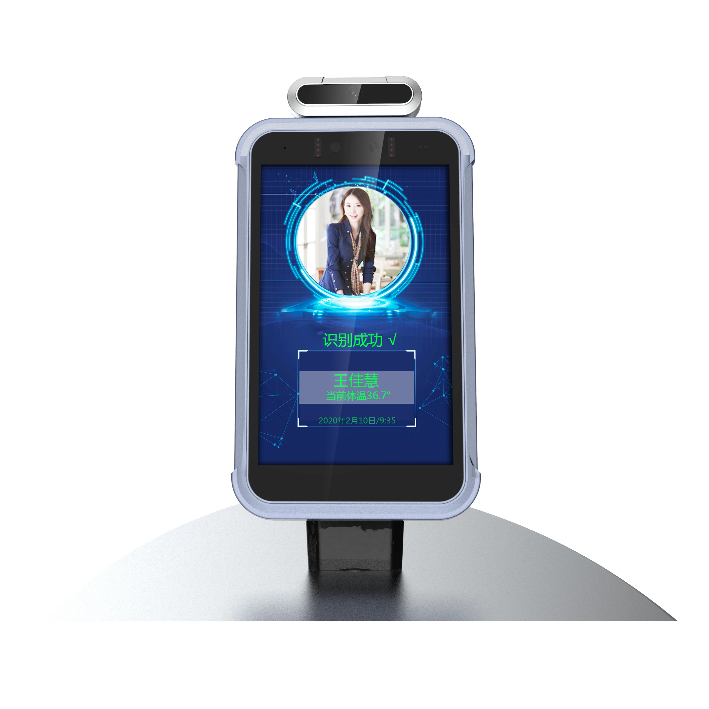 8 inch screen thermal Face identification Temperature measurement camera & face identification terminal punch in