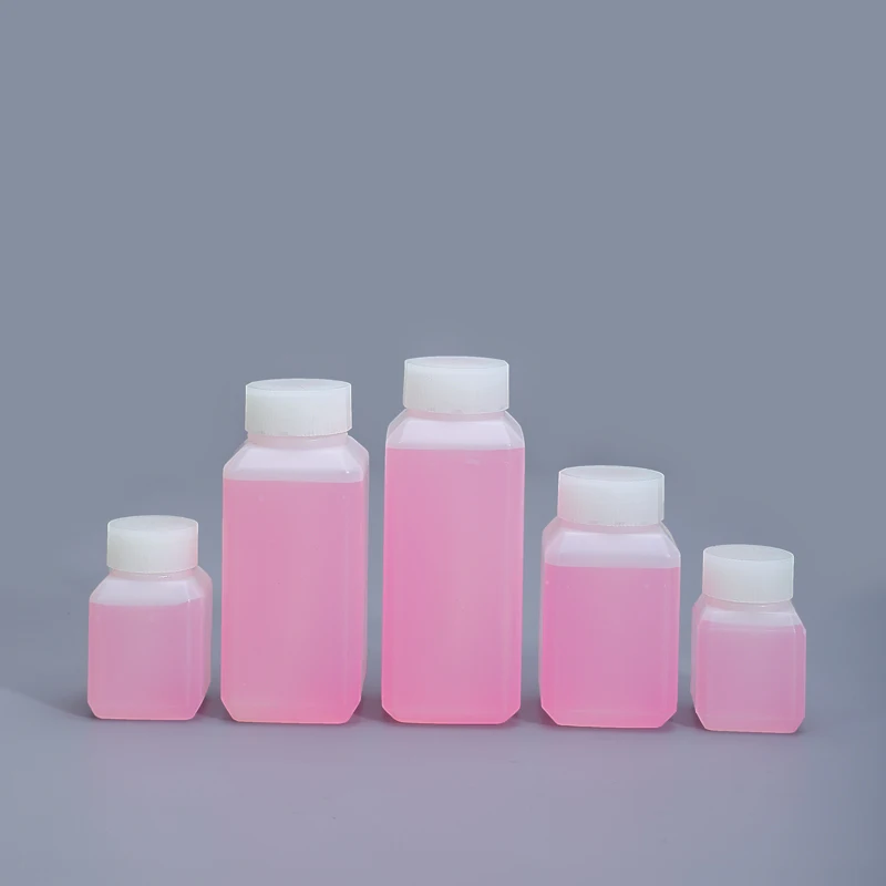 20ml 30ml 40ml 60ml Small Mouth Square Reagent Plastic Bottle Chemical Solvents Biological Solutions Dispensing Container