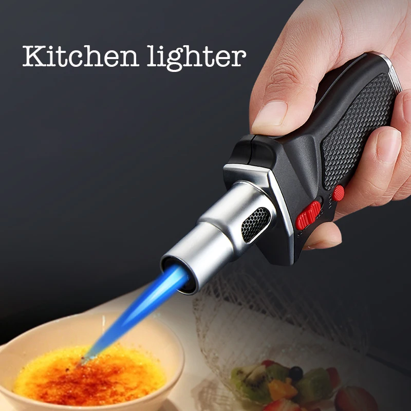 Classic handheld kitchen cigarette lighter Custom Logo High quality kitchen ignition Refillable Powerful jet flame Torch Lighter