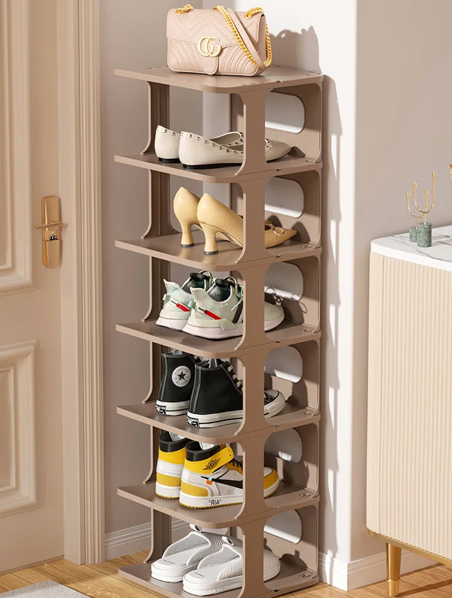 Simple multi-layer PP storage shoe rack Dustproof shoe cabinet Home bathroom  door  free of folding