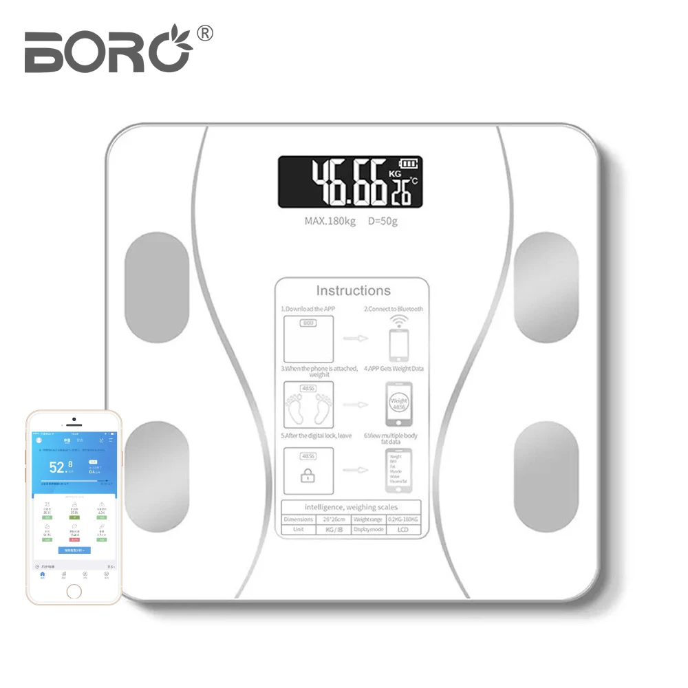 BR-2602 Support SDK API LOGO Box Design bathroom household scale factory direct electronic scale CE ROHS FCC cheap price