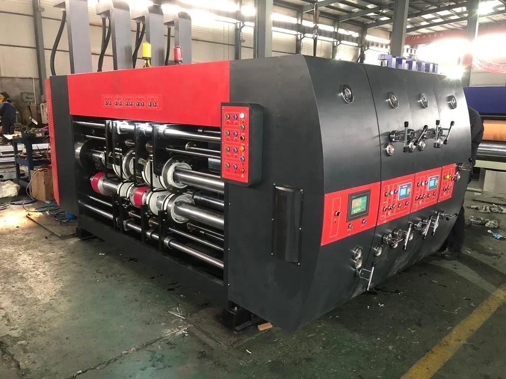 
High Speed Flexo Printer Slotter Die-Cutter Carton Box Making Machine / Online Custom Folder Gluer Product Line 