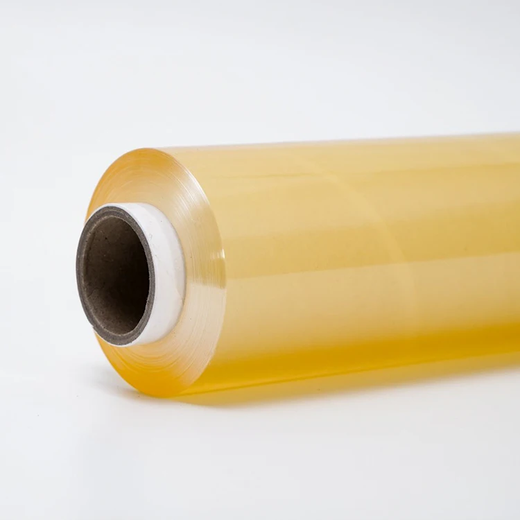 Hot Selling  Food Grade PVC Cling Film Wrap Stretch 8-15mic 30-50cm Width Custom Size Meat Packing Fresh Film Logo Printing