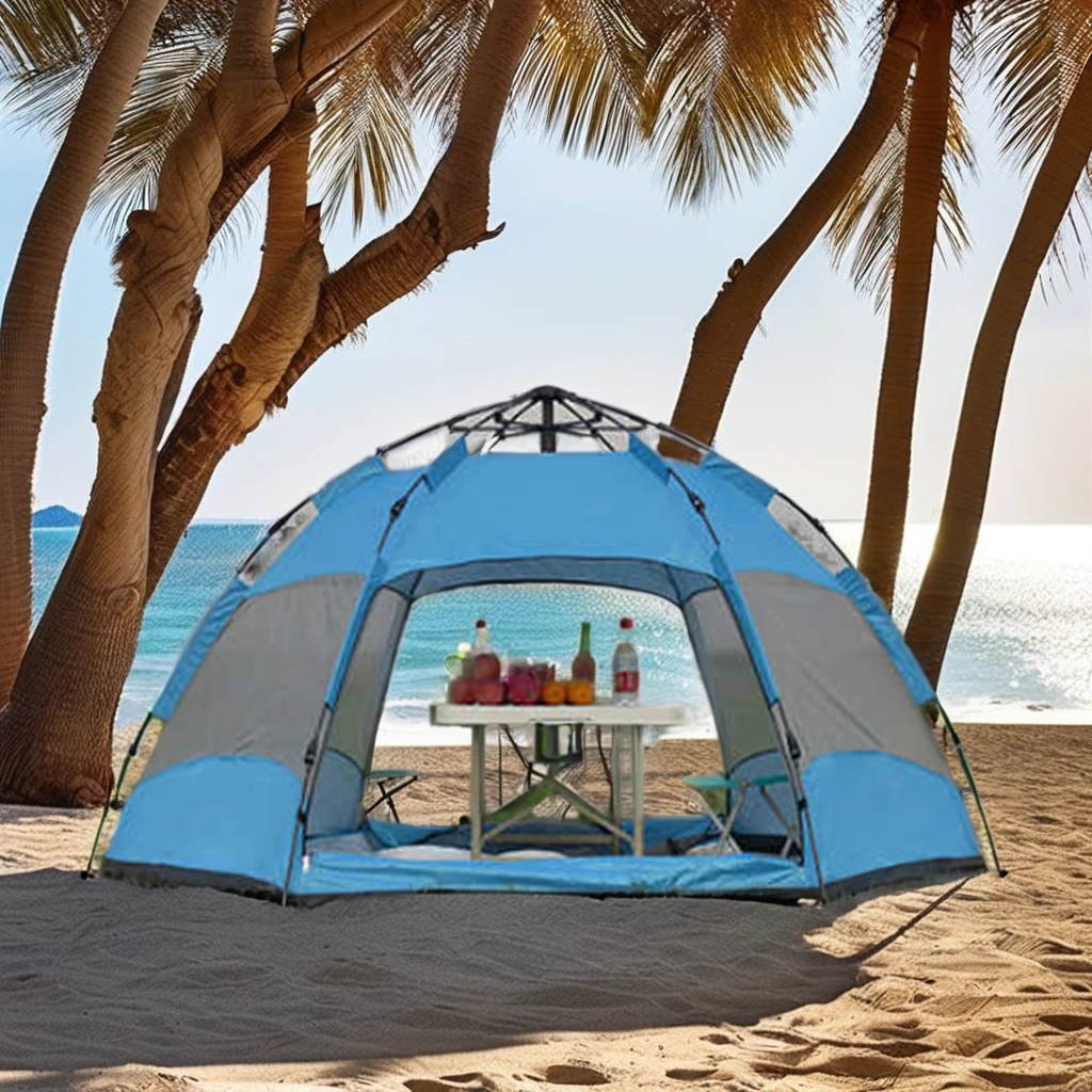 Single-Layer Automatic Pop-up Tent for 2-4 Persons Waterproof Aluminum Camping Tent for Family Travel Hiking Economically Priced