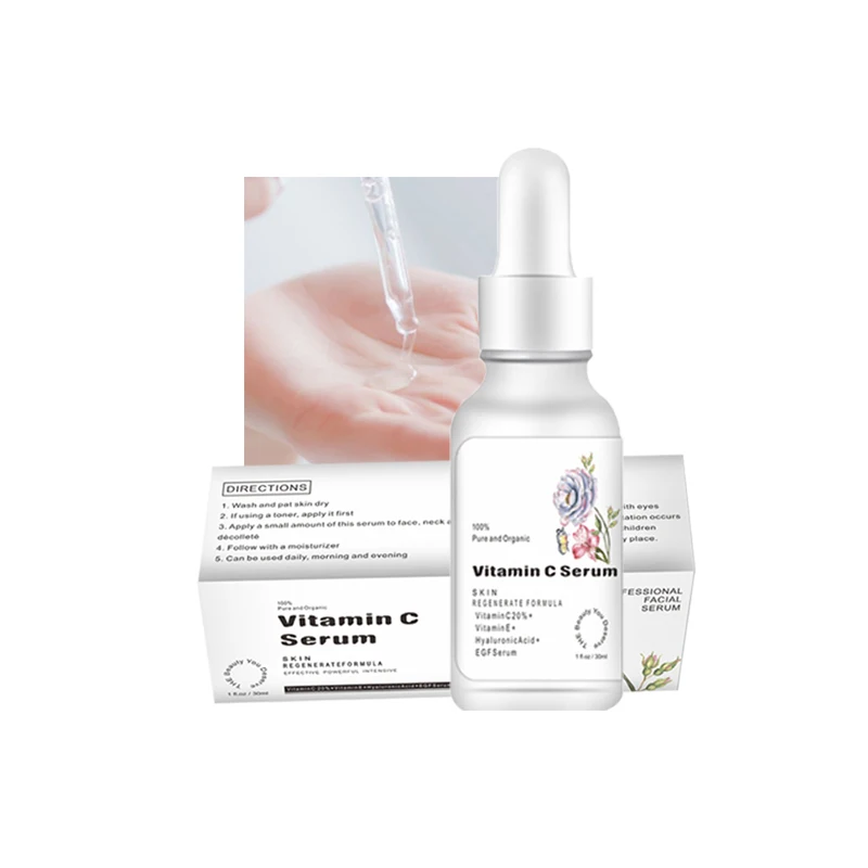 Эссенция для кожи от частного бренда и сыворотка с витамином С гиалуроновой