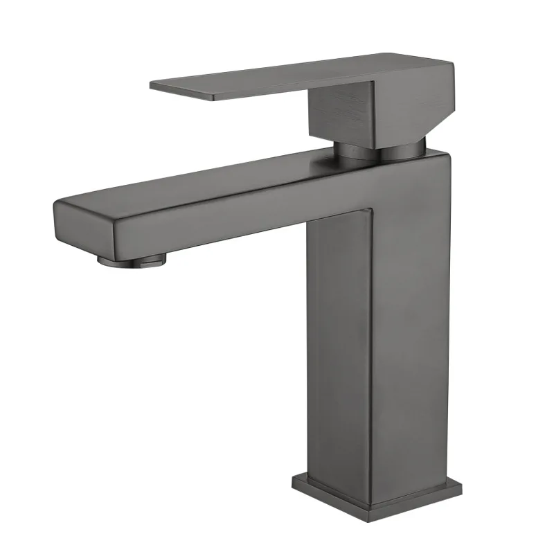 Single Handle Matt Black SUS 304 Stainless Steel Bathroom Basin Sink Tap Faucet