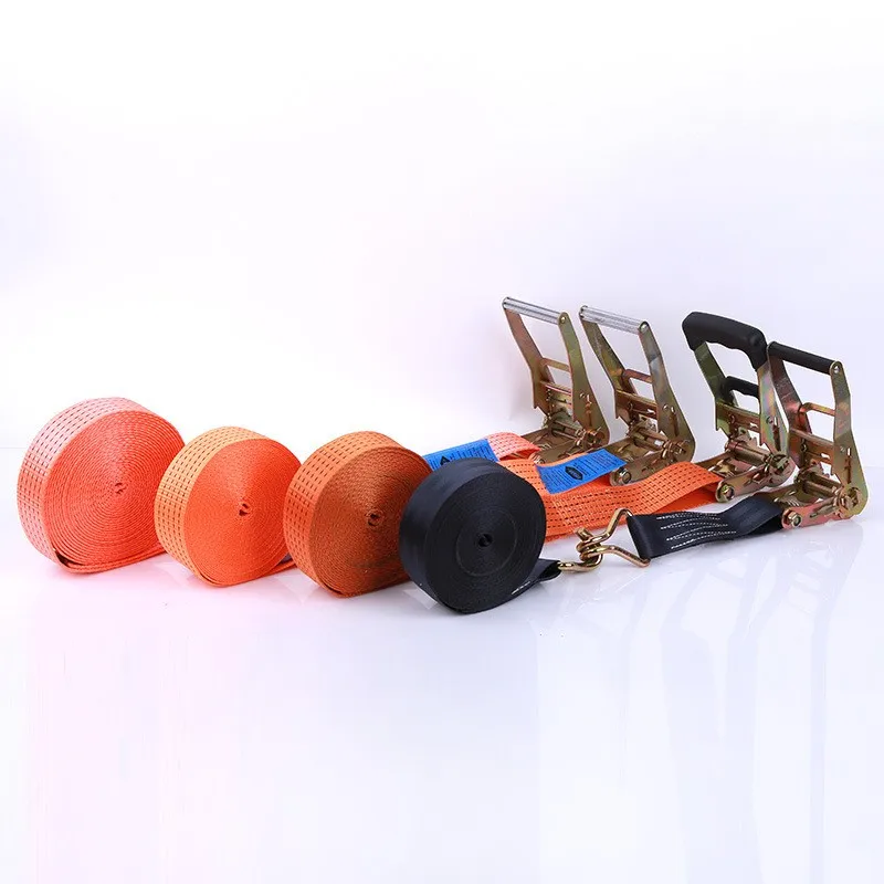 2inch 50mm 4000-5000kgs Ratchet Tie Down Cargo Lashing Belt Ratchet Straps With Double J Hooks