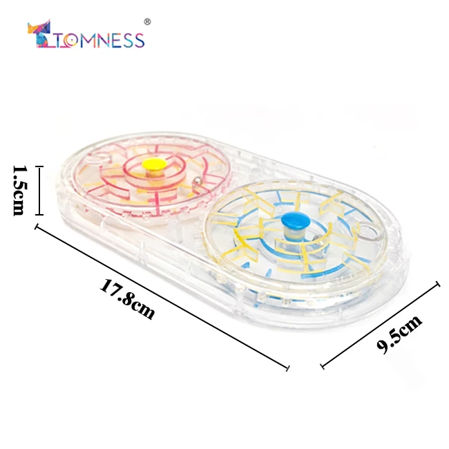 Twin Labyrinth Game Brain Teaser Maze ball Puzzle Logic Game with Two Metal Balls ,handheld puzzle games
