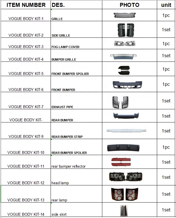  Полная автобиография для Range Rover Vogue 2002 2005 2012 комплект тела range rover vogue