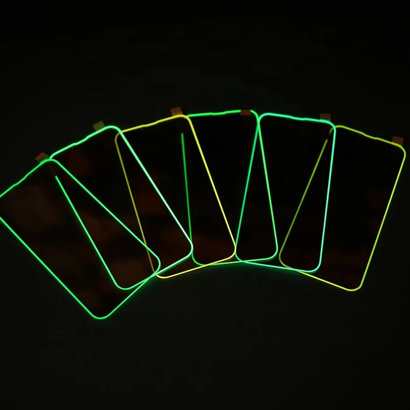 Жидкое Силиконовое ФЛУОРЕСЦЕНТНОЕ противоударное закаленное стекло, Защитная пленка для экрана Iphone 11 12 13 14 Pro Max Vidrio Templado