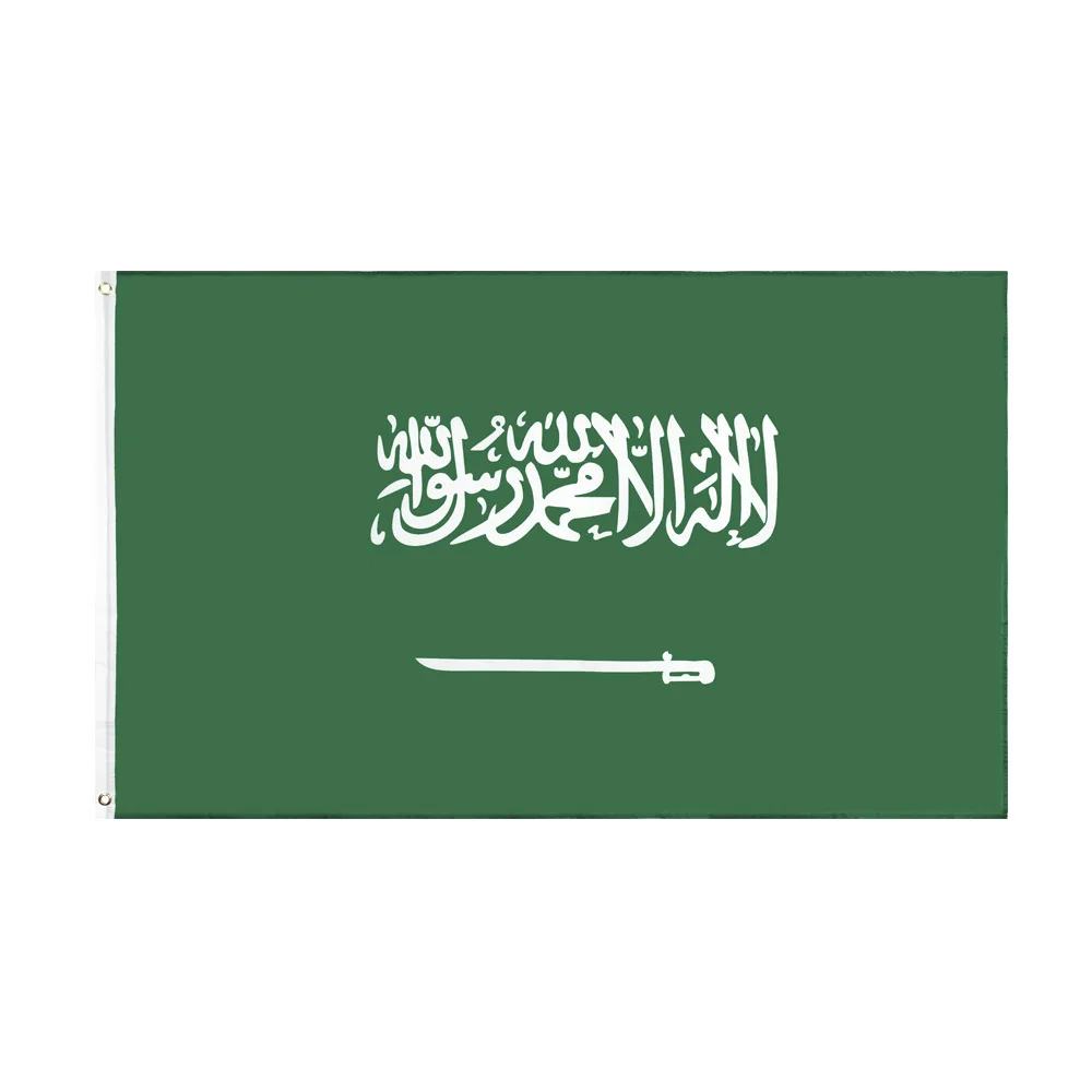 2022 Qatar World Cup best selling 100% polyester 3x5ft custome size Saudi Arabia flag national flags for football soccer ball fa