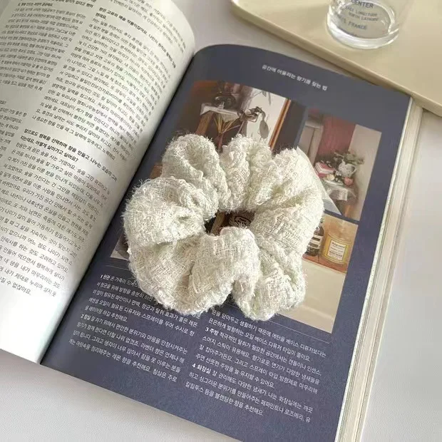 Honey Flower Soft organic cotton hair tie simple style Eco- friendly scrunchies custom hair accessories