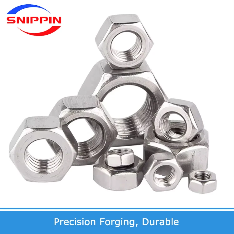 Factory Price DIN934 Stainless Steel Hex Nut in M1 M1.2 M1.4 M1.6 M2 M2.3 M2.5 M2.6 M3 M3.5 M4 M5 M6-M64 Sizes Polished Finish