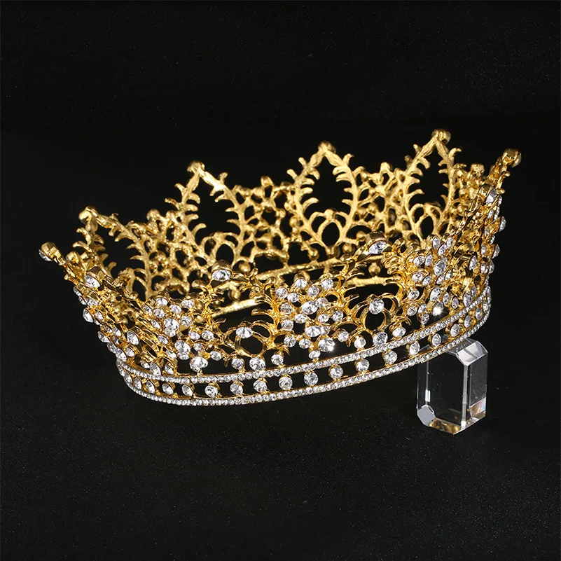 Baroque Crown Bridal Tiara Hair Accessories Gold Bride Wedding Crown Headband