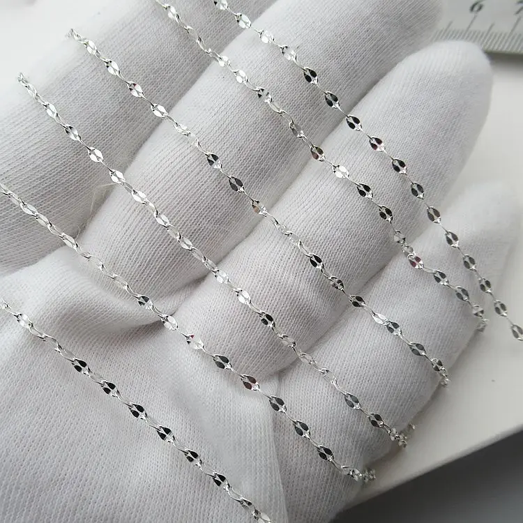 925 sterling silver semi-finished products bare tile chain roll DIY products silver handmade beaded accessories