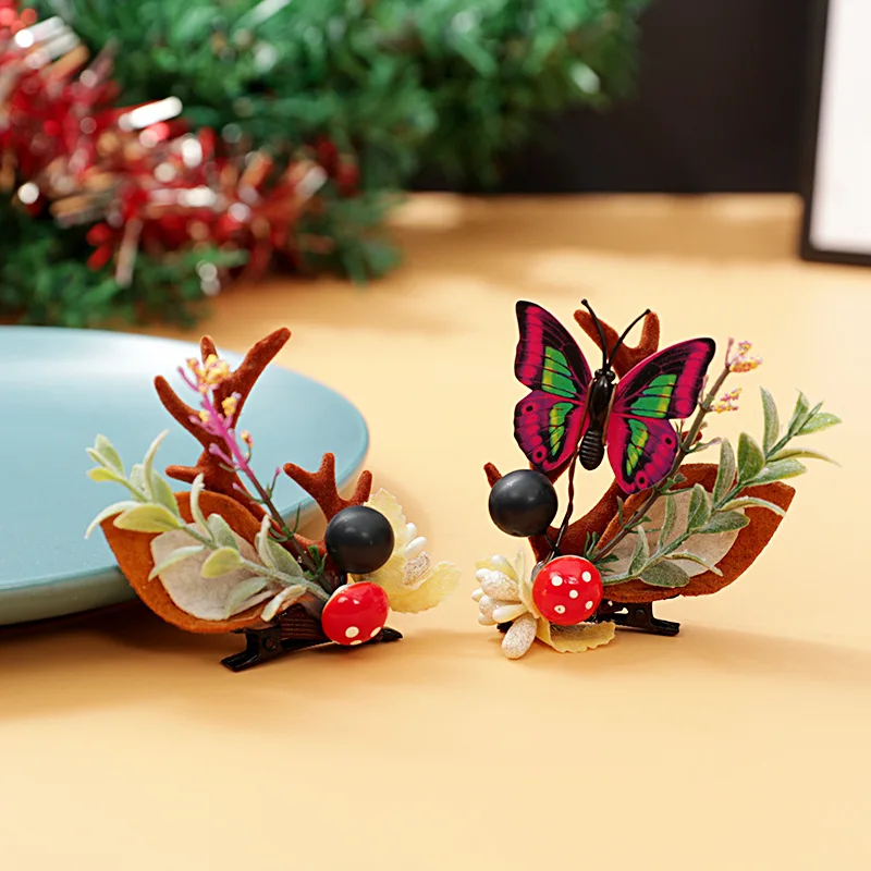 Christmas Reindeer Antlers Headband Hairpins Hairbands Girls Beauty Headdresses Cute Christmas Clips Hair Accessories