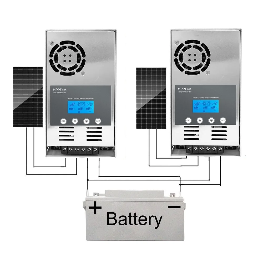 40 60A MPPT Charge Controller 12V 24V 36V 48V DC Input 180V LCD Display Solar Panel Regulator for Sealed Gel AGM Lithium Battery