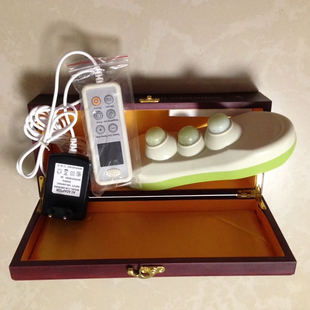 Jade ion far infrared heating handy massager Thermal therapy apparatus vibration 9 ball jade projector