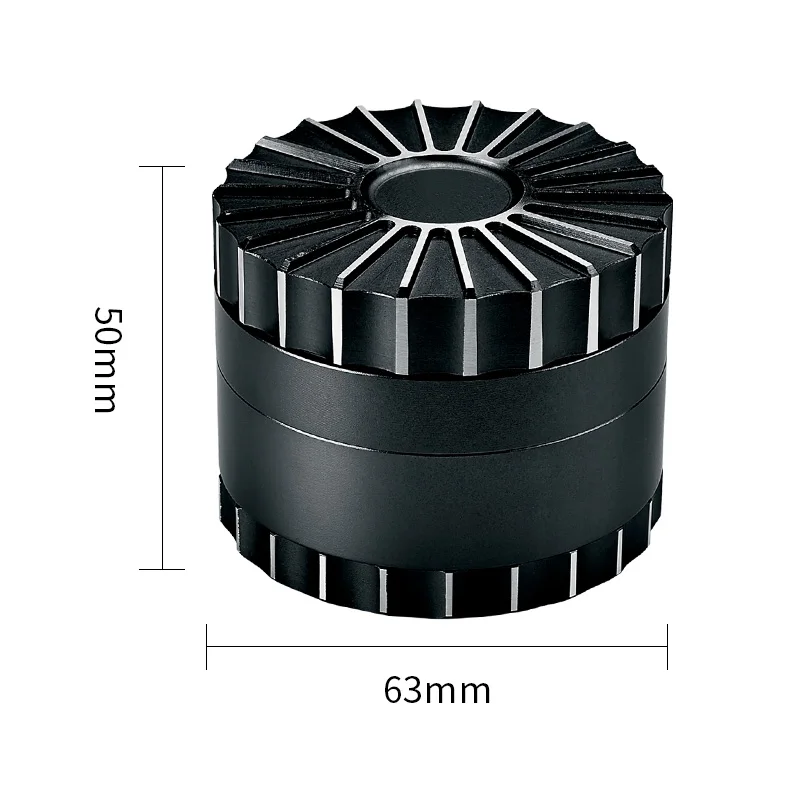 China factory 4 piece wholesale aluminum Sharp grinder polygon herb with custom logo 2.5 inch spice grinder