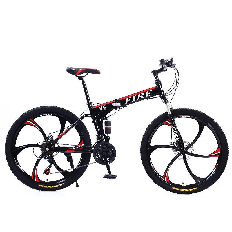 Wholesale 24/26 Inch Foldable Mountain Bike Variable Speed with Shock Absorption for Students and Adults Alloy Rim Material