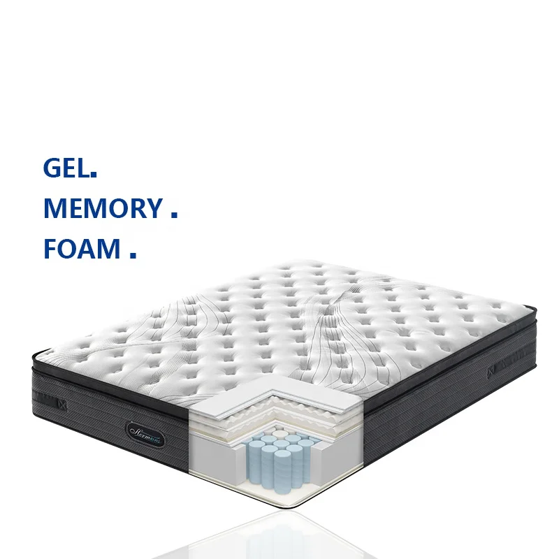 Bedroom furniture queen size memory foam pocket spring sleep bed mattresses in a box