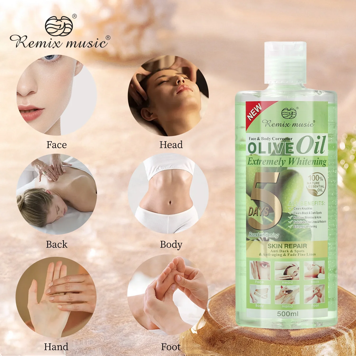 Export Thai Indian Ginger Massage Essential Oil Rose Olive Oil Body SPA Authentic Cosmetics Factory Wholesale