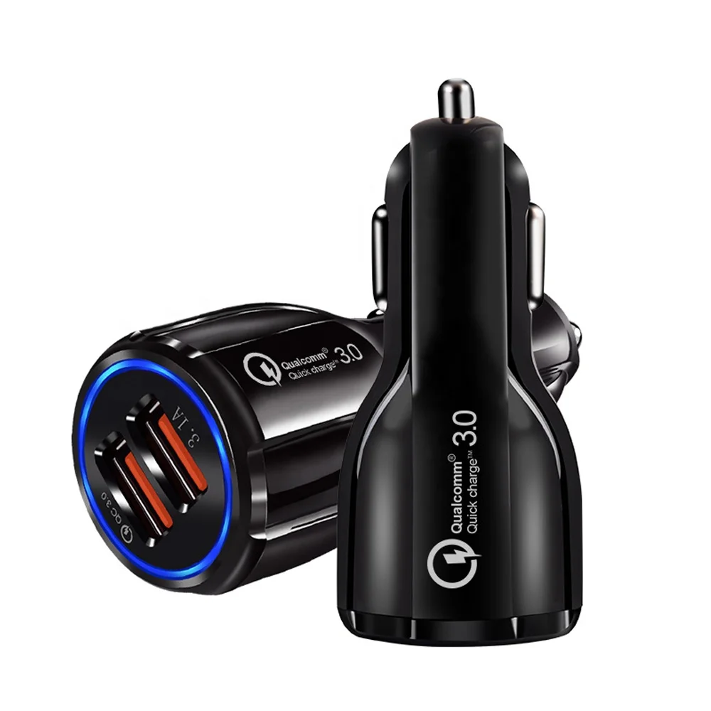 Vnew Hot sell 3.1A fast charging QC3.0 2 Port car Charger Mobile Phone Charger dual port usb car charger