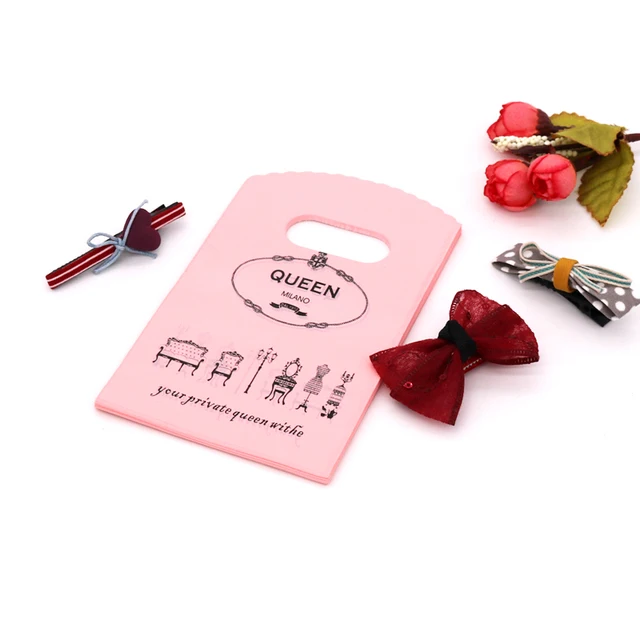 100pcs*bag Clothing store Plastic bags Handbags Shopping  Gift packaging Cosmetics thickened four-finger bags