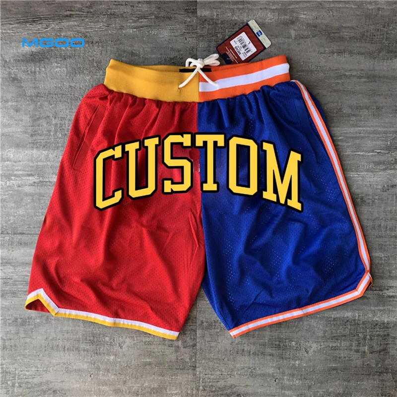 Custom Make  Red Color Block Allover Print Mesh Shorts Basketball Shorts  Sport shorts Summer Customized Color of Piping