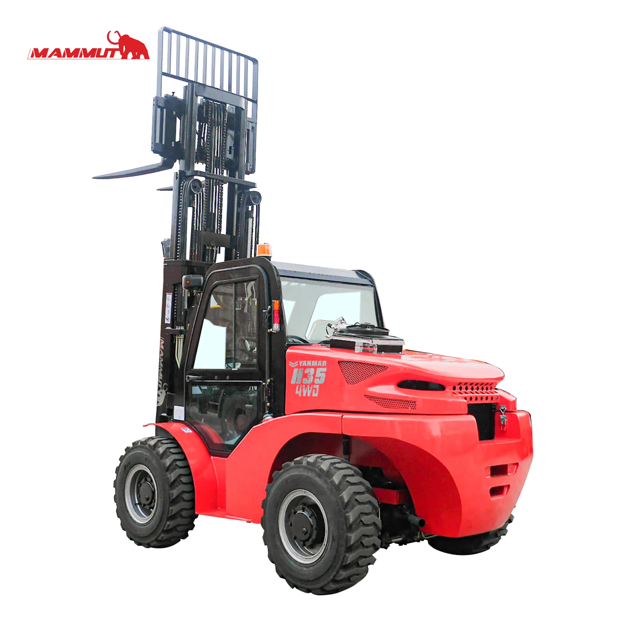 3.5ton 4*4 триплекс мачты 4500 мм Подъем дизельный двигатель Гидравлический вилочный погрузчик для пересеченной местности с вилы