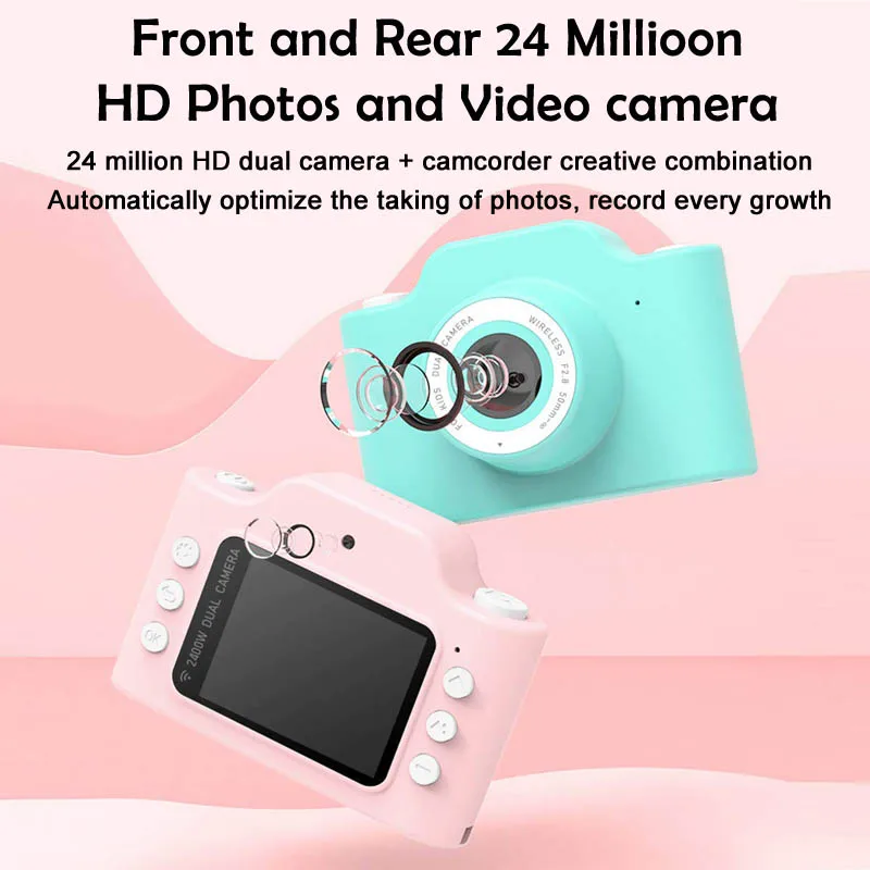  C2 WiFi дуальный принтом «камера» для детей 24 MP 2 дюймовый экран с разрешением HD мультфильм Защитная крышка творческие игрушки подарки цифровой